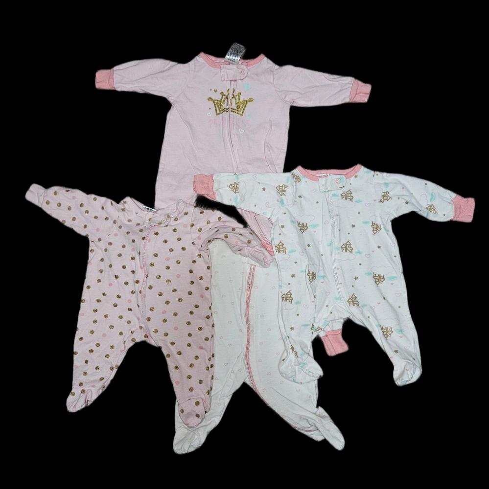 EUC Four Carter's Girls Preemie Onesies